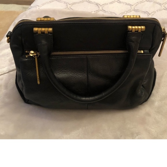 Elliott Lucca black leather Satchel (cross body bag) - Picture 6 of 17